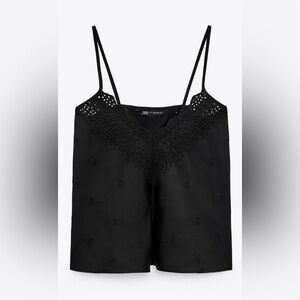 Eyelet Satin Effect Top